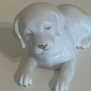 Lenox Labrador Retriever Porcelain With 24 Karat Gold Tips-Ivory Color